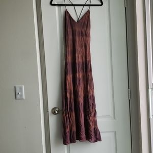 Tie die satin slip on dress.